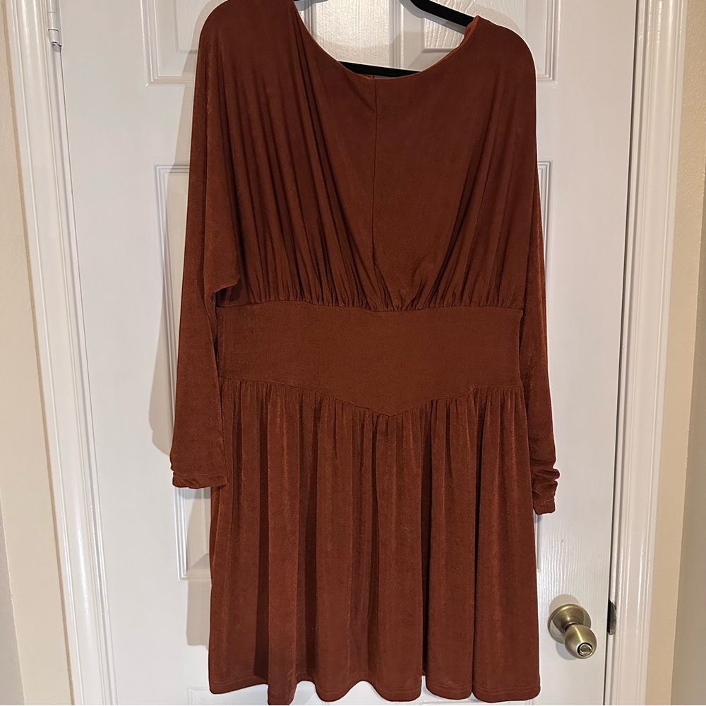 Rust Brown Long Sleeve Dress